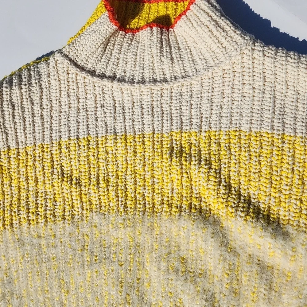 Free People Sunbrite Mock Neck Cropped Knit Sweater Medium